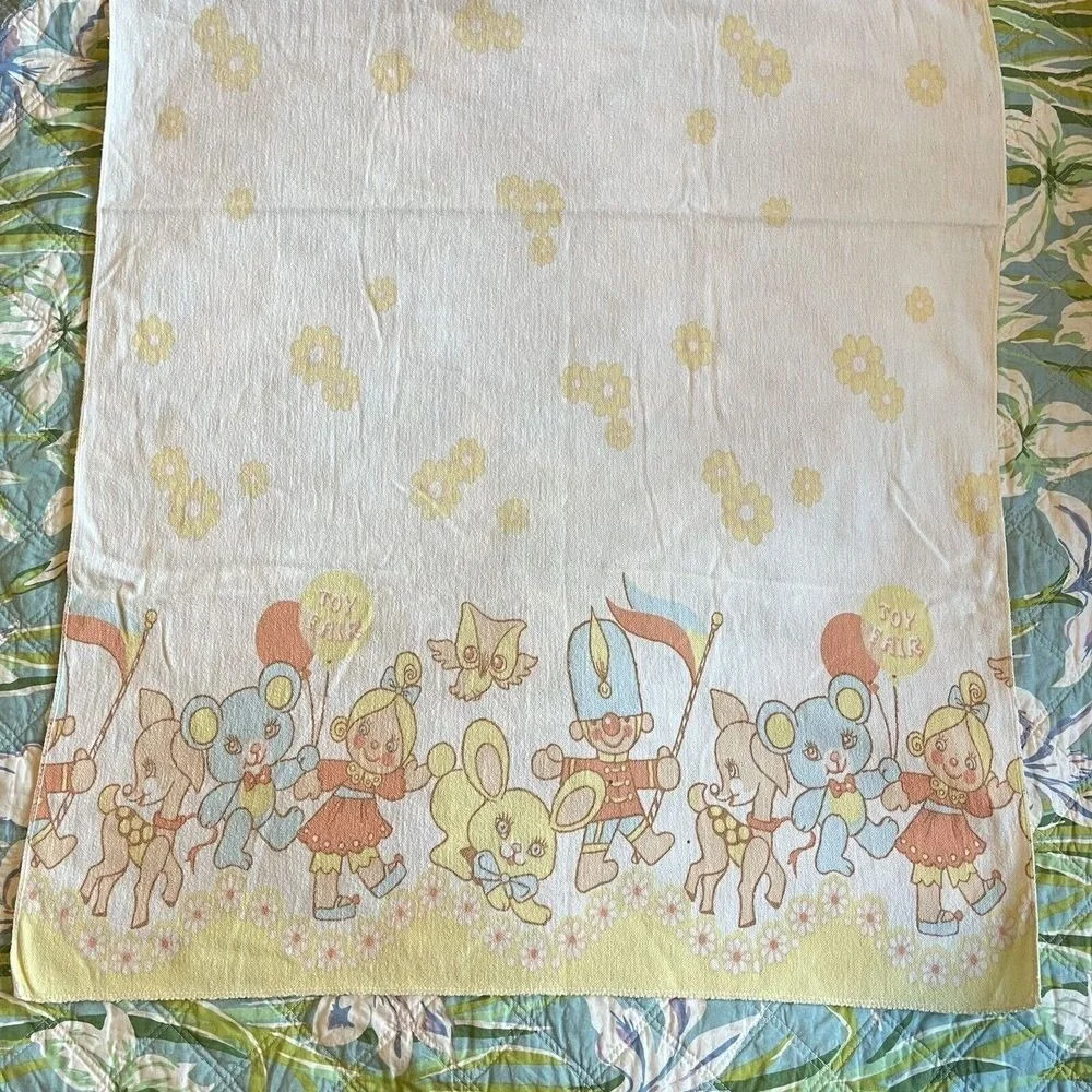 Vintage Riegel Baby Morgan Blanket Toy Fair Bunny‎ Owl Bear Soldier Deer Daisy